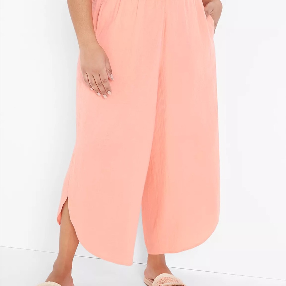 Lane Bryant Coral Wide-Leg Pants